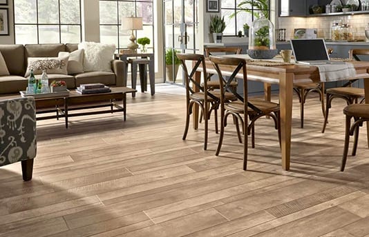 Hardwood Flooring in Kitchen and Living Room