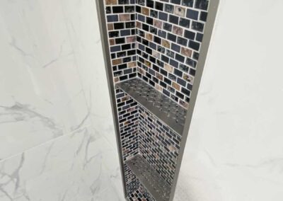 Custom shower tile shelf